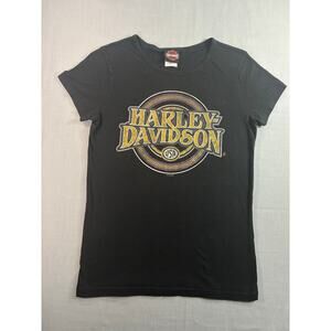 Harley Davidson T Shirt Womens Small Black Orlando Florida Graphic Tee